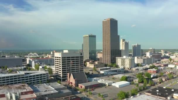 Little Rock Arkansas Vista Aerea Paesaggio Fantastico Centro Città — Video Stock