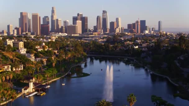 Los Angeles Aerial View Echo Park Amazing Landscape California — Stock Video