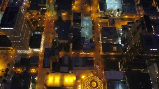 Louisville Night Aerial View Kentucky Downtown City Lights — Stok Video