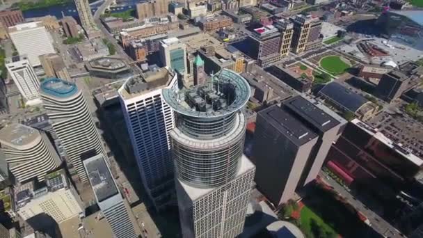 Minneapolis Minnesota Capella Tower Vista Aérea Centro Ciudad — Vídeos de Stock