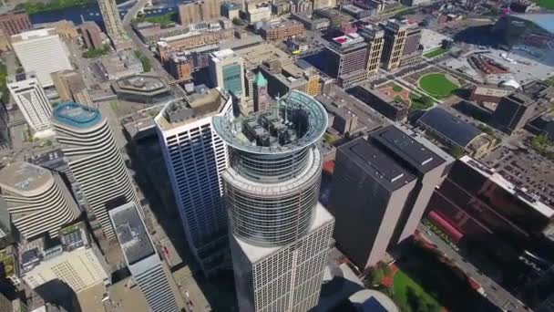 Minneapolis Minnesota Capella Tower Vista Aérea Centro Ciudad — Vídeo de stock