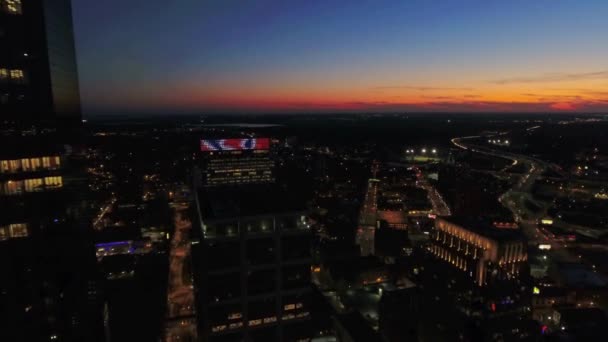 Миннеаполис Ночью Вид Воздуха Центр Города Миннесота Огни Города — стоковое видео