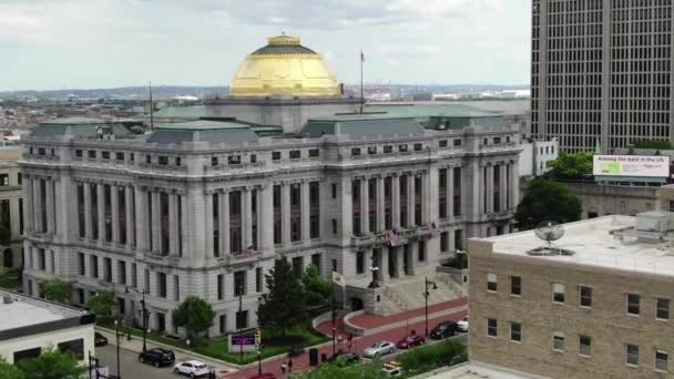 Newark Aerial View Newark City Hall Downtown New Jersey — стокове відео