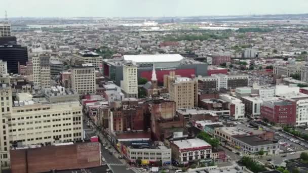 Newark Luchtfoto Amazing Landscape Downtown New Jersey — Stockvideo