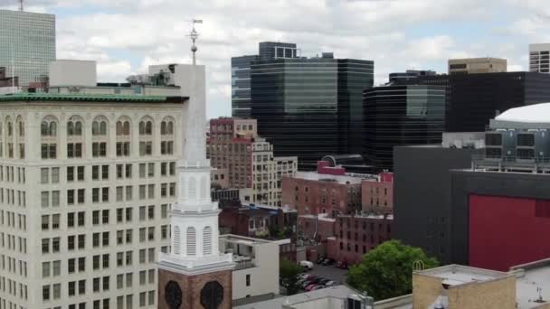 Newark Downtown New Jersey Αεροφωτογραφία Καταπληκτικό Τοπίο — Αρχείο Βίντεο