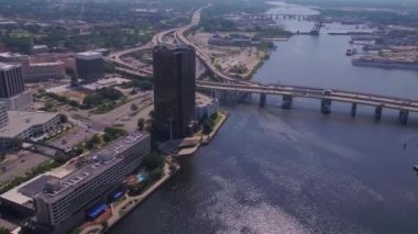 Norfolk, Aerial View, Berkley Köprüsü, Downtown, Virginia