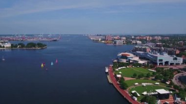 Norfolk, Aerial View, Town Point Park, Elizabeth River, Virginia
