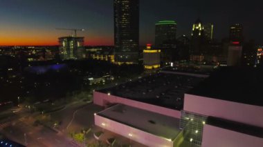 Oklahoma City Gece, Hava Manzarası, Şehir Merkezi, Şehir Işıkları, Oklahoma