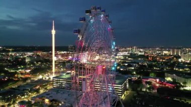 Gece Orlando, Hava Manzarası, Dönme dolap, Florida, Şehir Merkezi, Şehir Işıkları