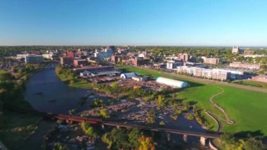 Sioux Falls, Aerial View, Big Sioux River, Downtown, Güney Dakota