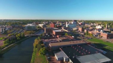 Sioux Falls, Aerial View, Big Sioux River, Güney Dakota, Downtown