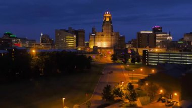 Gece Bufalo, Hava Manzarası, Şehir Merkezi, Şehir Işıkları, New York Eyaleti