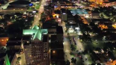 Manchester 'da Gece, Hava Manzarası, Şehir Merkezi, New Hampshire, Şehir Işıkları