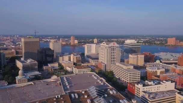 Norfolk Aerial View Virginia Downtown Amazing Landscape — Stockvideo
