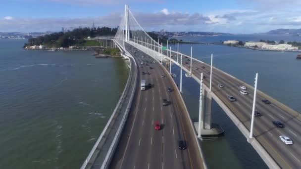 San Francisco Körfezi Oakland Körfezi Köprüsü Aerial View Kaliforniya — Stok video