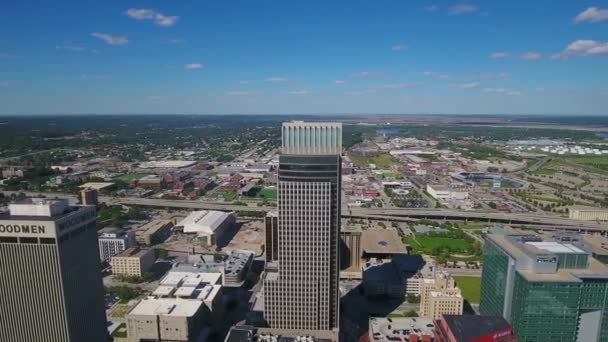 Omaha Vista Aerea Centro Città Nebraska Paesaggio Fantastico — Video Stock