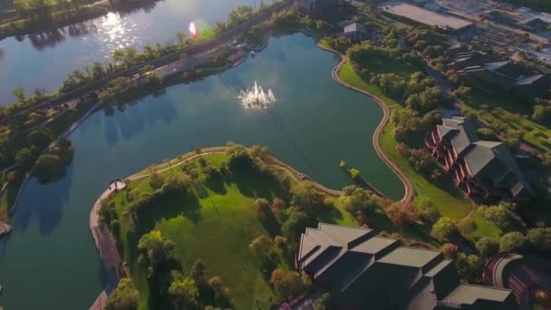 Omaha Amerika Nın Yüreği Parkı Hava Manzarası Missouri Nehri Nebraska — Stok video