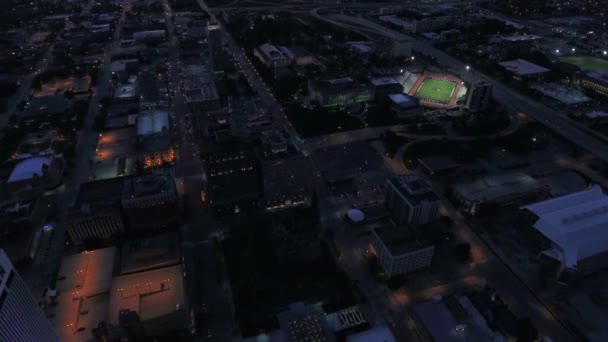 奥马哈夜景 空中景观 内布拉斯加州 城市灯饰 市中心 — 图库视频影像