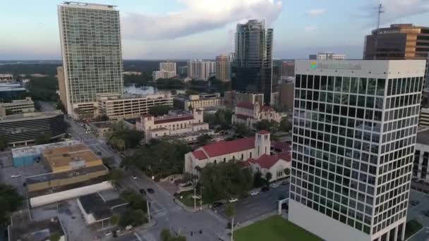 Orlando Flygfoto Florida Downtown Fantastiskt Landskap — Stockvideo