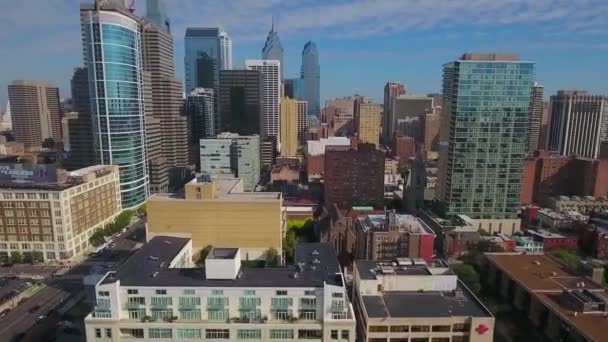 Filadélfia Vista Aérea Centro Cidade Pensilvânia Paisagem Incrível — Vídeo de Stock