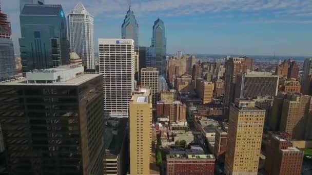 Philadelphia Vista Aerea Pennsylvania Centro Città Paesaggio Fantastico — Video Stock