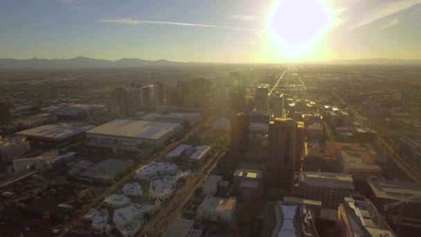 Západ Slunce Nad Phoenixem Aerial View Downtown Amazing Landscape Arizona — Stock video