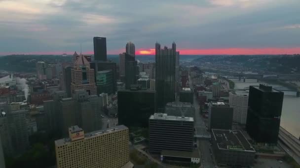 Pittsburgh Vista Aérea Paisaje Increíble Centro Ciudad Pensilvania — Vídeo de stock