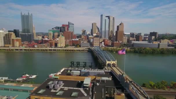Pittsburgh Aerial View Smithfield Street Bridge Pennsylvania — Stockvideo