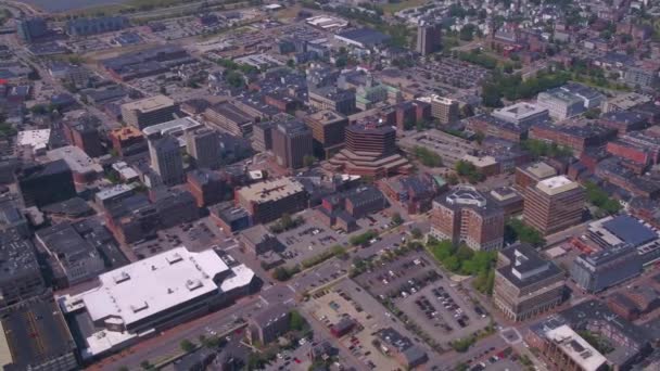 Portland Maine Aerial View Downtown Amazing Landscape — Stock video