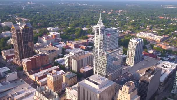 Raleigh Flygfoto Downtown Fantastiskt Landskap North Carolina — Stockvideo