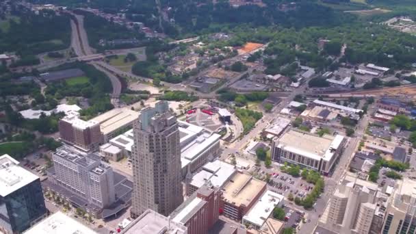 Raleigh Carolina Del Norte Vista Aérea Centro Ciudad Paisaje Increíble — Vídeo de stock