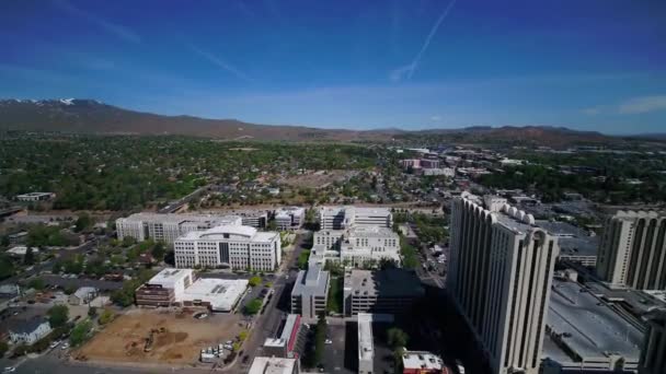 Reno Aerial View Nevada Downtown Amazing Landscape — стокове відео