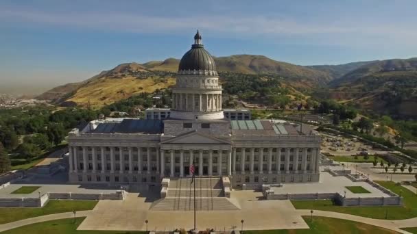 Salt Lake City Utah State Capitol Aerial View Utah Capitol — Stock video