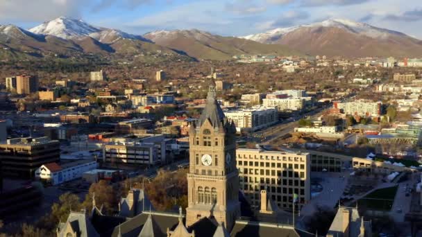 Edificio Salt Lake City County Vista Drone Central City Utah — Vídeo de stock