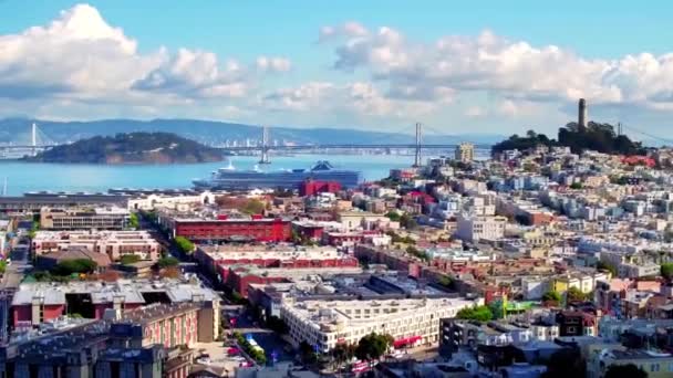 San Francisco Kaliforniya Kuzey Sahili Hava Manzarası — Stok video