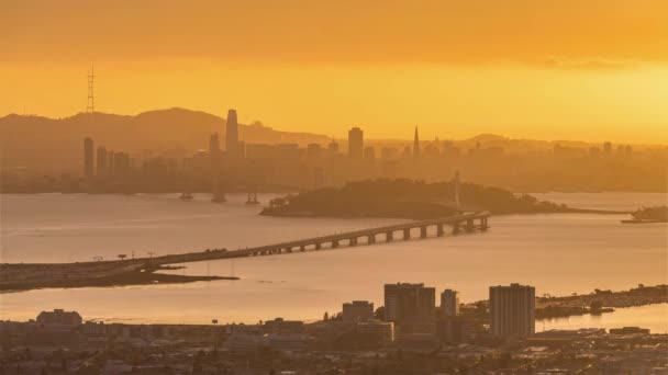 サンフランシスコ カリフォルニア州 タイムラプス エアビュー サンフランシスコ湾 — ストック動画