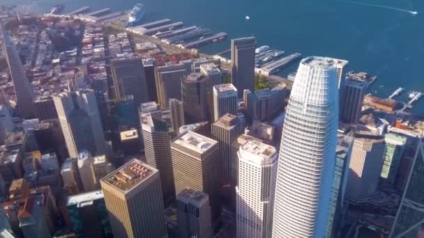 San Francisco Kalifornia Dzielnica Finansowa Widok Powietrza Niesamowity Krajobraz — Wideo stockowe