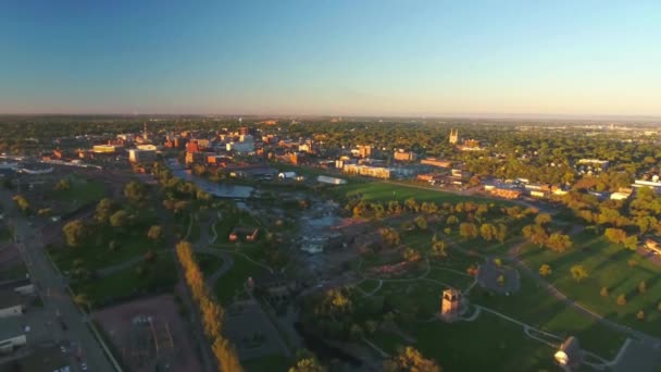 Sioux Falls Letecký Pohled Big Sioux River Jižní Dakota Úžasná — Stock video