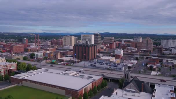 Spokane Aerial View Washington State Downtown Amazing Landscape — Stock video
