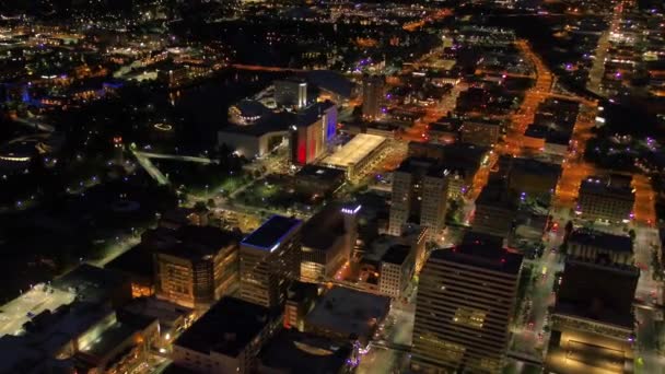 Spokane Noite Vista Aérea Estado Washington Centro Cidade Luzes Cidade — Vídeo de Stock