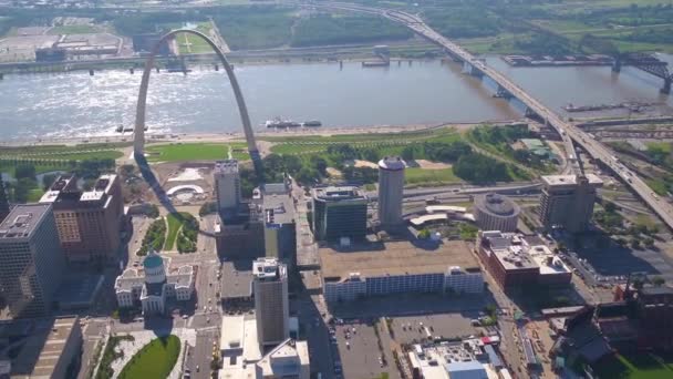 Louis Aerial View Missouri Amazing Landscape Downtown — Stock video