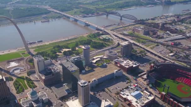 Louis Aerial View Missouri Downtown Amazing Landscape — Stock video