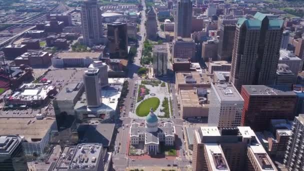 Louis Missouri Downtown Aerial View Amazing Landscape — Stock video