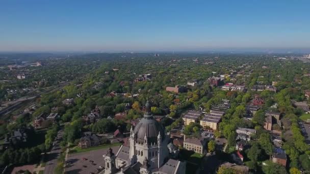 Paul Veduta Aerea Cattedrale Saint Paul Minnesota — Video Stock