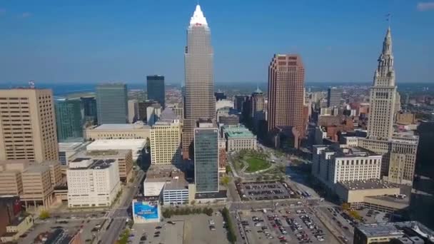 Cleveland Aerial View Downtown Ohio Verbazingwekkend Landschap — Stockvideo