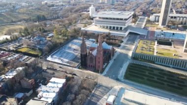 Albany, Drone View, Lekesiz Gebeliğin Katedrali, New York Eyaleti