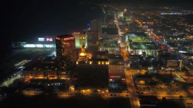 Atlantic City, Night, Drone View, Downtown, New Jersey, City Lights