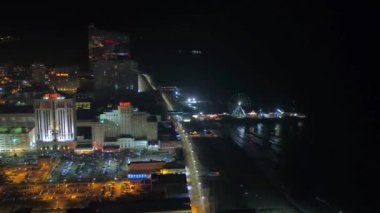 Atlantic City, Night, Drone View, City Lights, Downtown, New Jersey