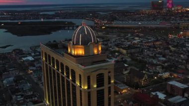 Atlantic City Gece, Drone View, Tropicana Resort, New Jersey