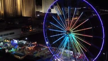 Atlantic City Gece, Drone View, Steel Pier, Downtown, New Jersey